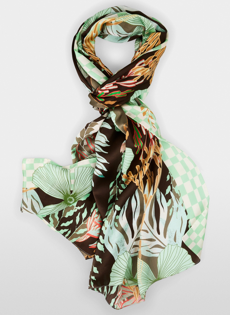 Копринен шал с принт Marc Cain Collections