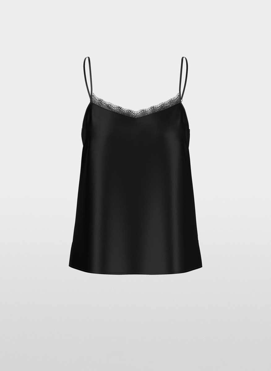 Копринен топ с дантела Marc Cain Additions