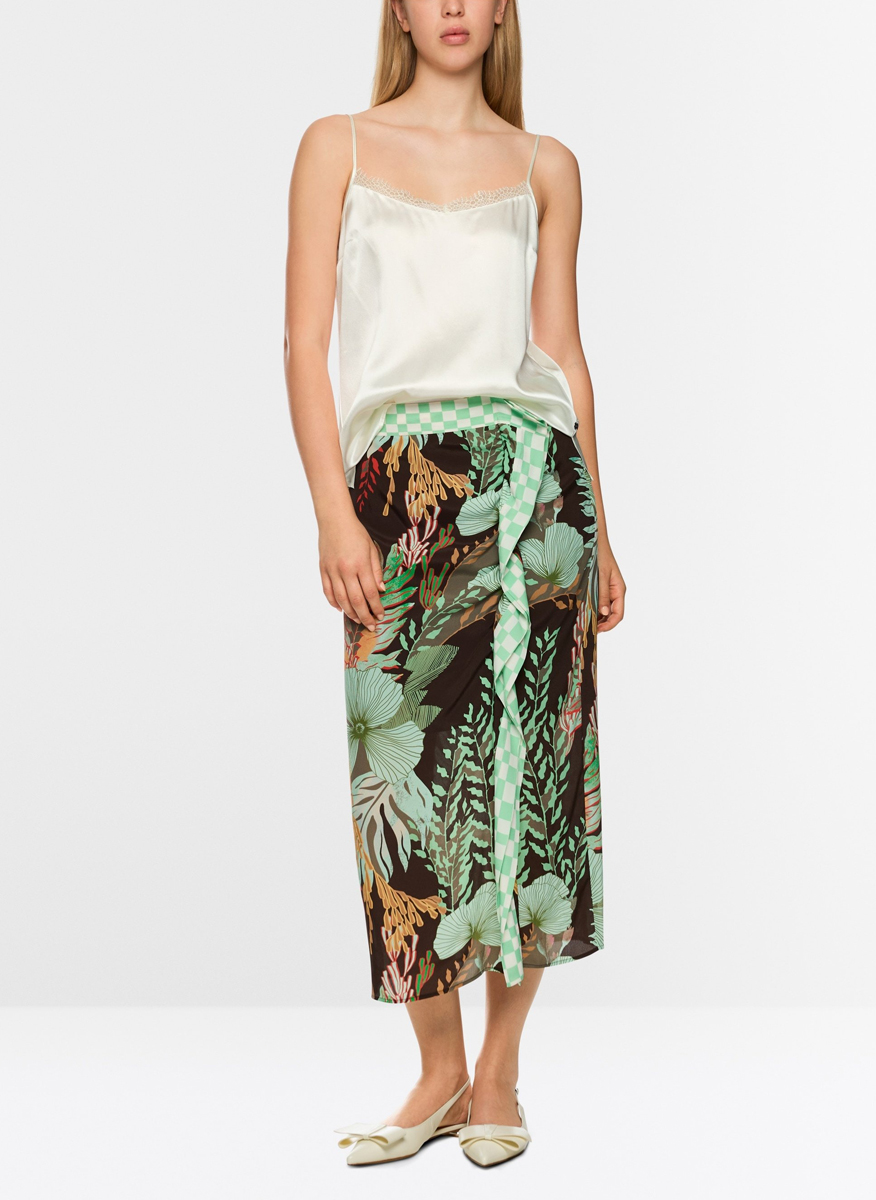 Копринен топ с дантела Marc Cain Additions