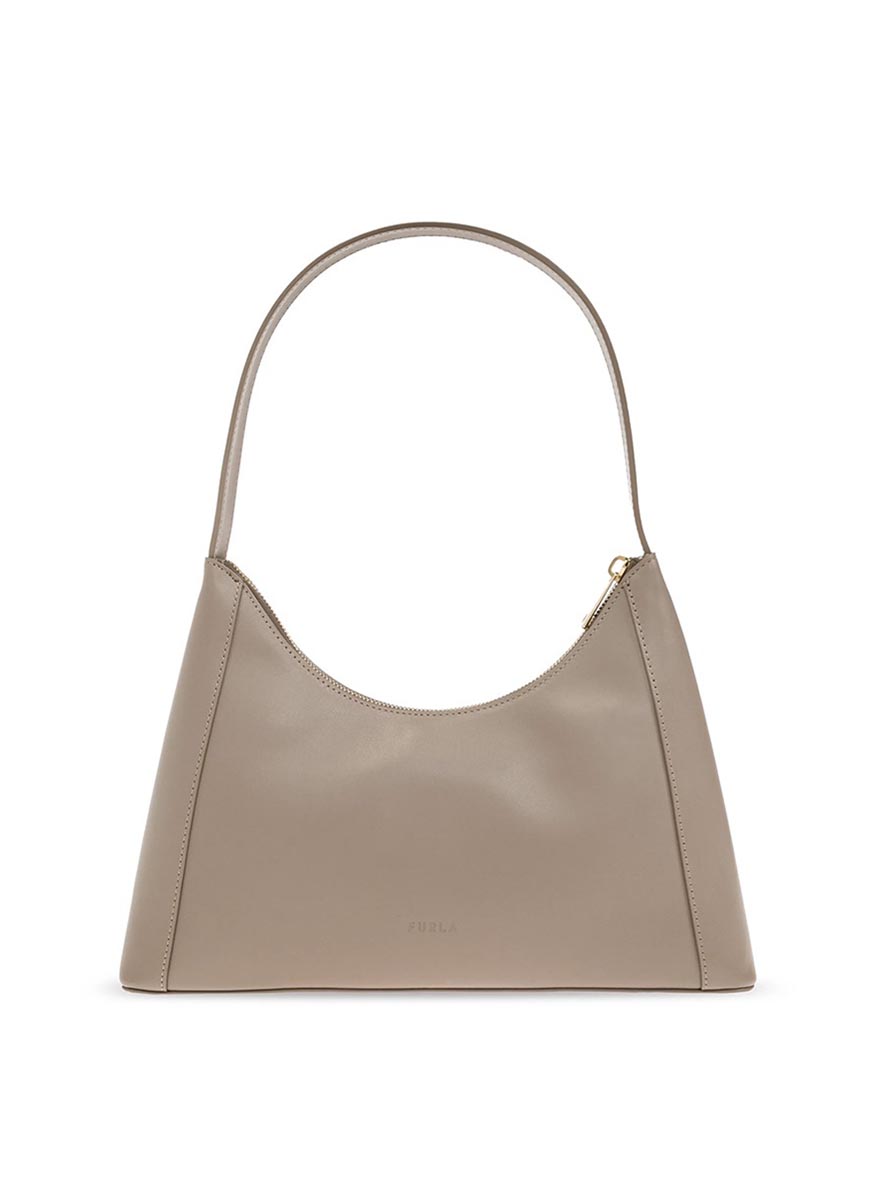 Furla Diamante Greige shoulder bag in leather