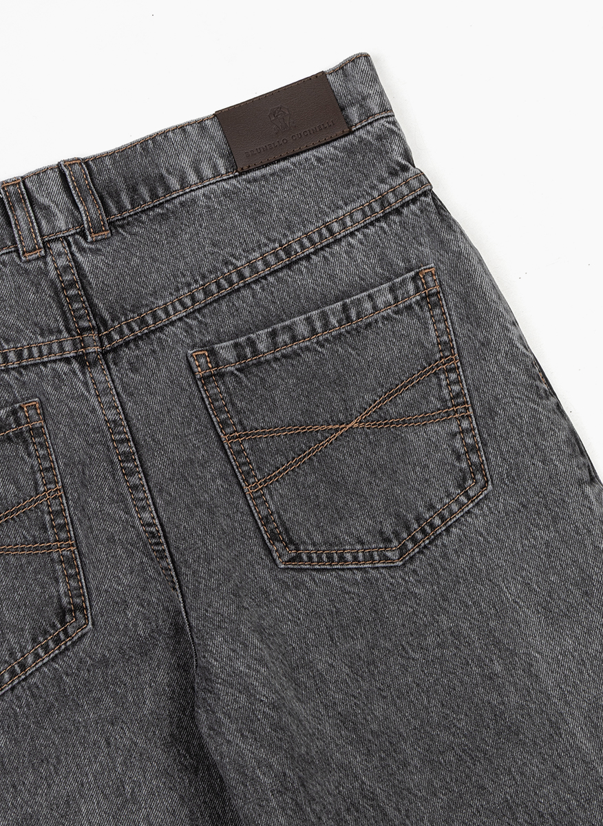 Brunello Cucinelli Kids 12 denim trousers with monili