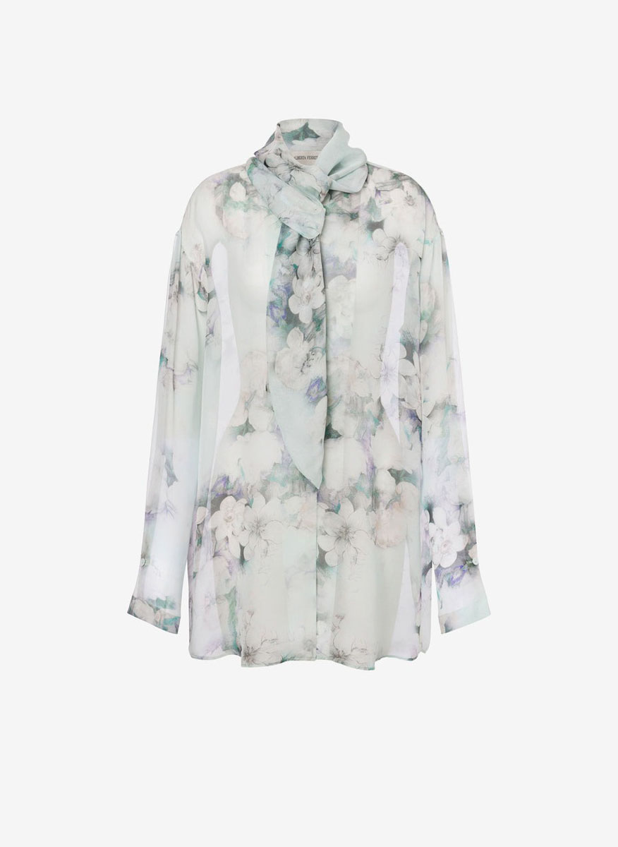 Риза от копринен шифон 'Knot tie' Alberta Ferretti