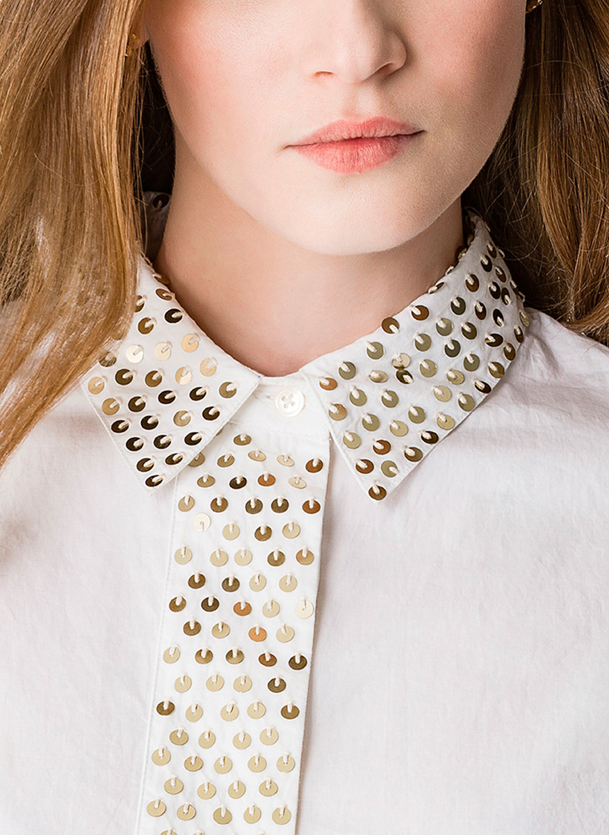 forte_forte poplin shirt with “petites étoile” embroidery