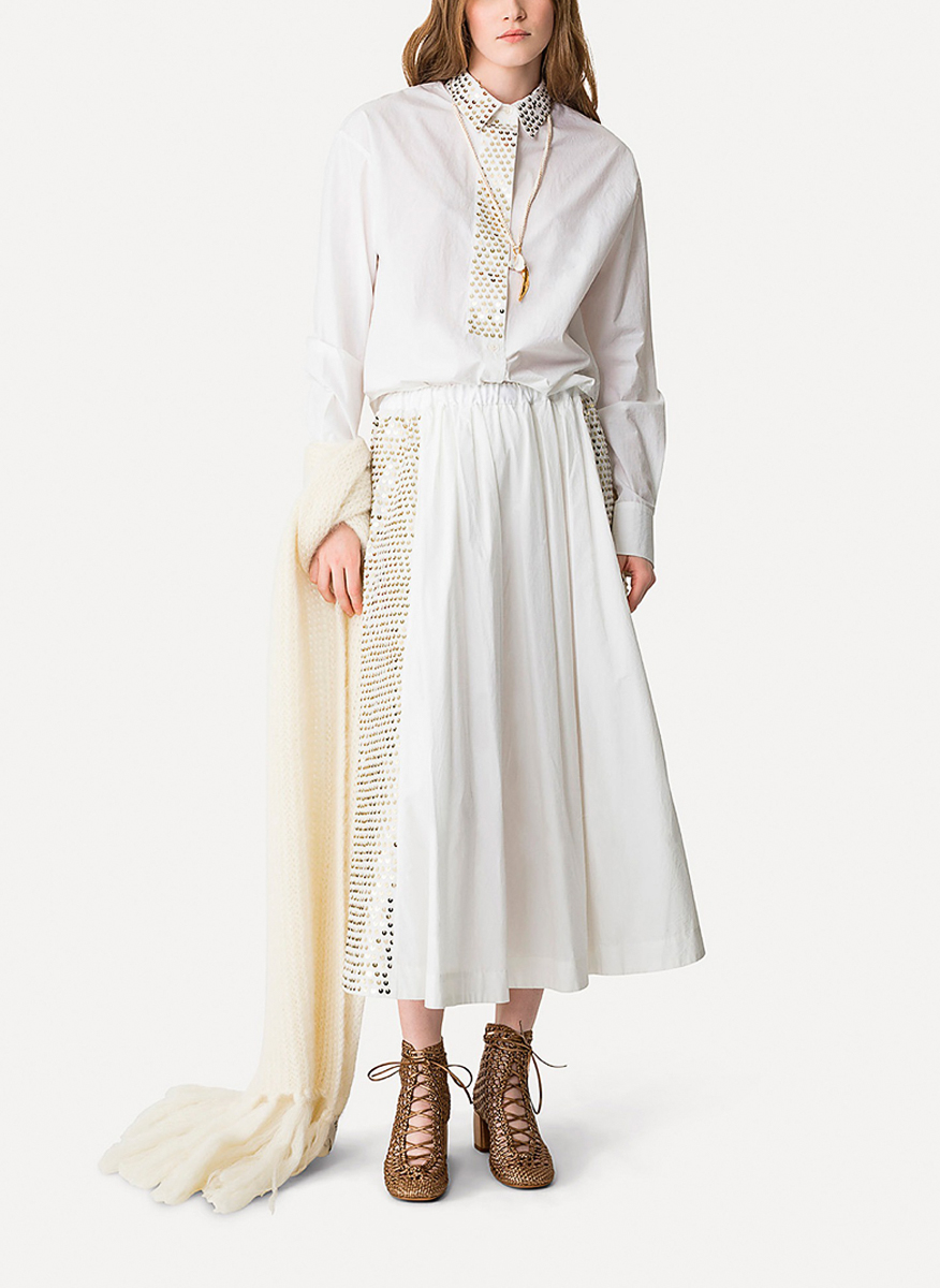 forte_forte poplin shirt with “petites étoile” embroidery