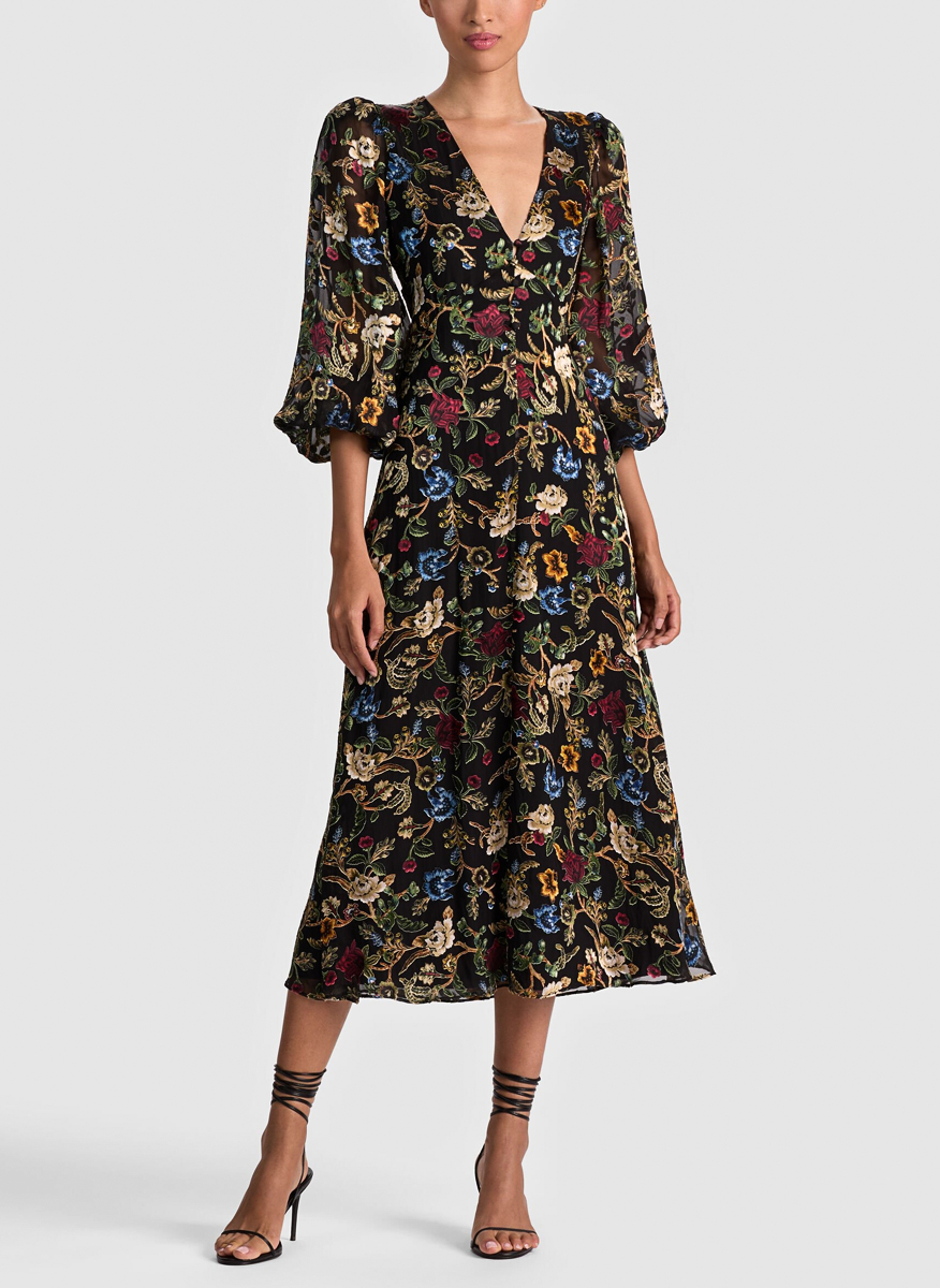 Рокля с флорален принт 'Mona' Alice + Olivia