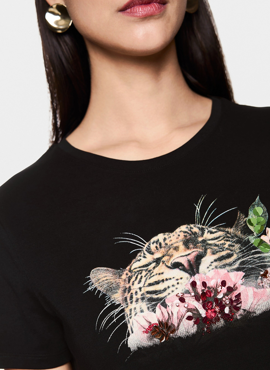 Тишърт с мъниста и пайети Marc Cain Collections