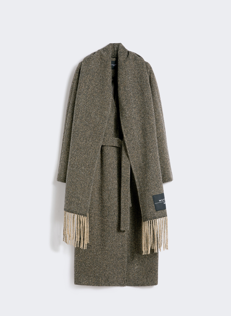 Weekend Max Mara Zenica tweed jacket with scarf