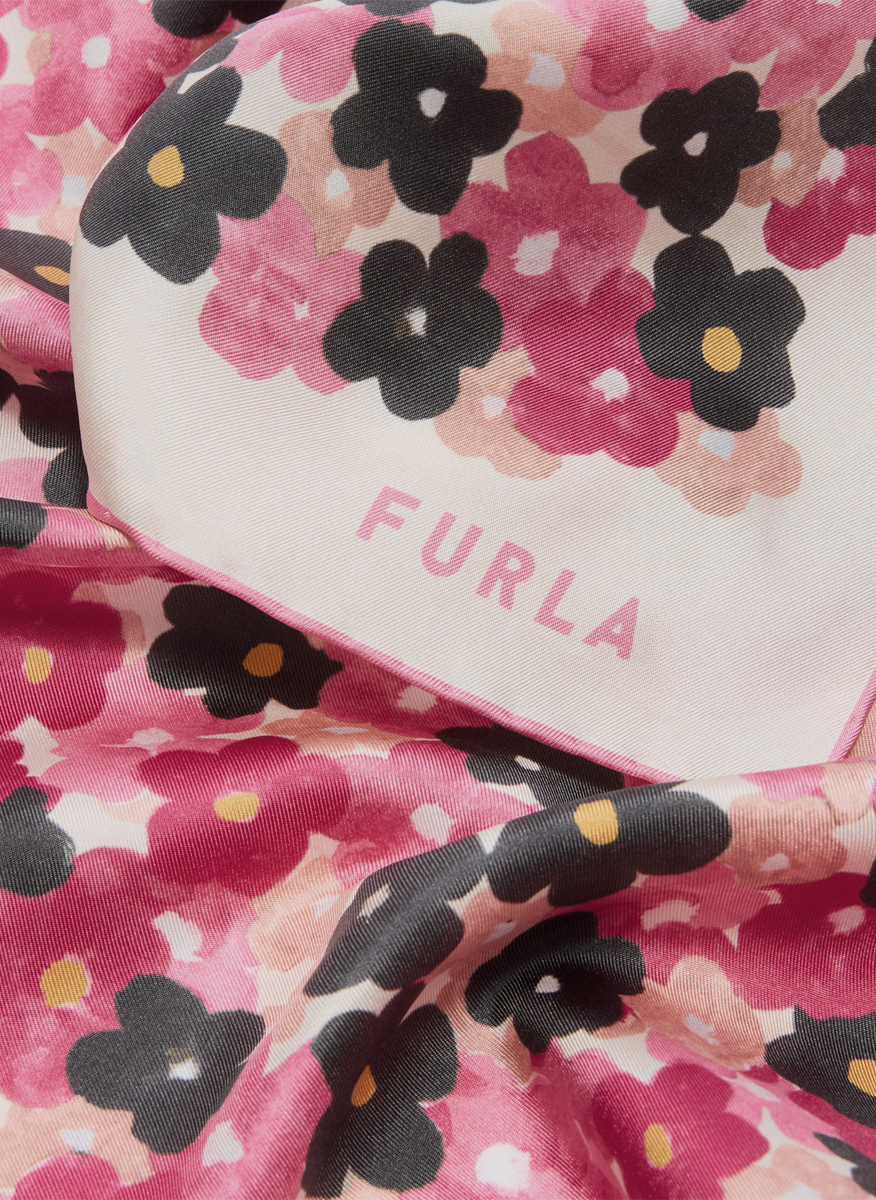 Копринен шал Furla Tortona Tony Blush Pink Scarf