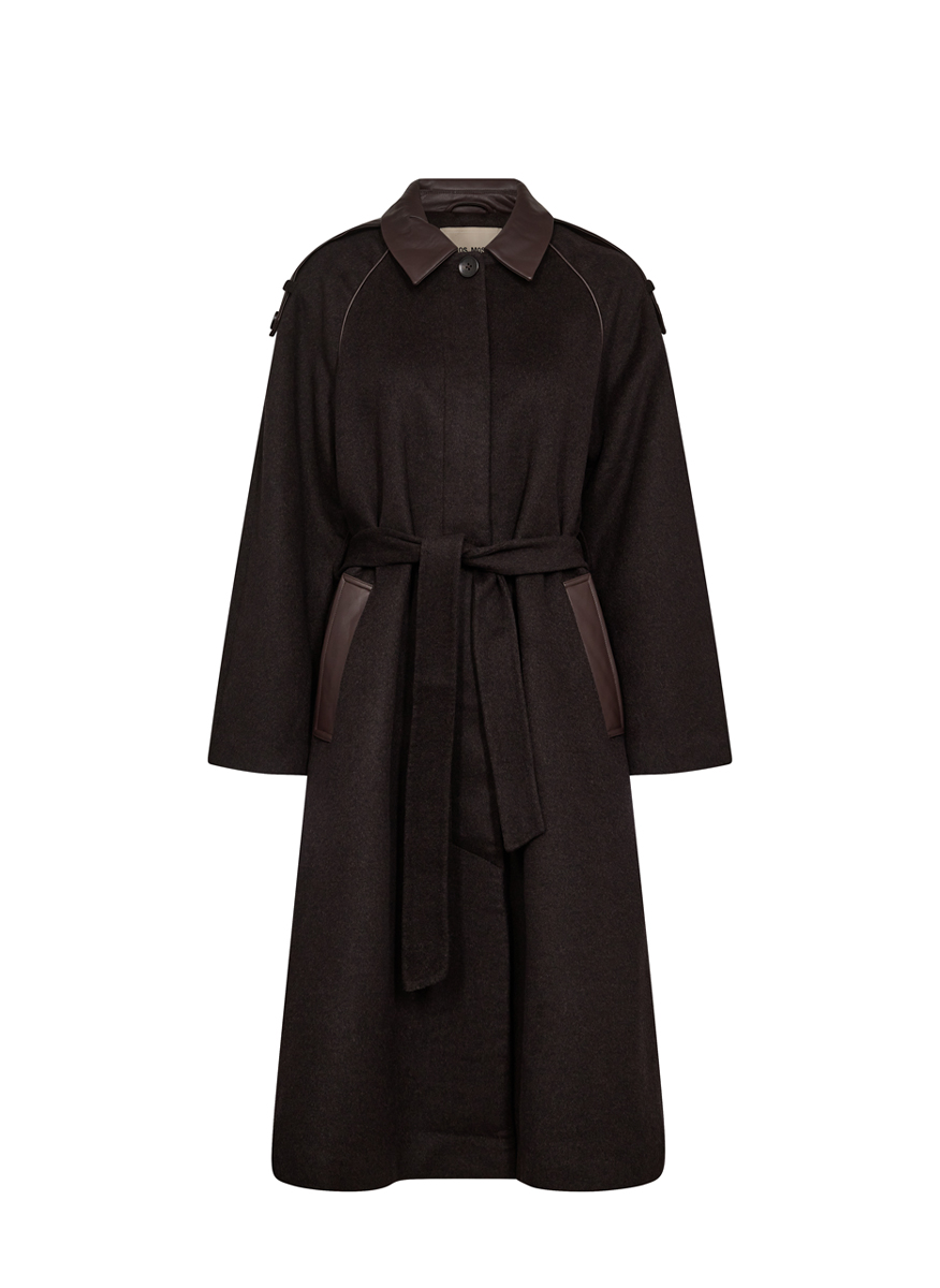 Mos Mosh Eva coat with leather details