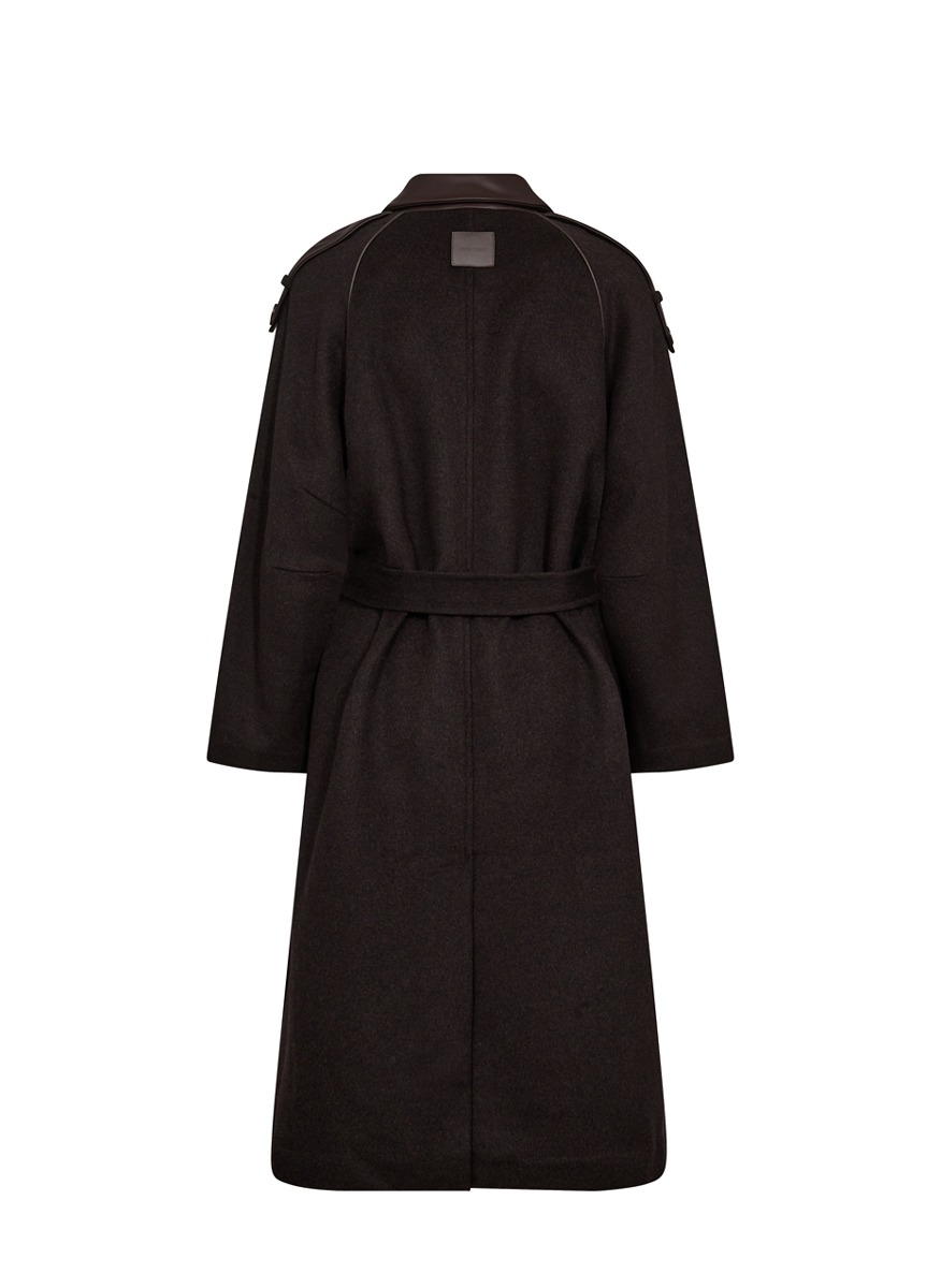 Mos Mosh Eva coat with leather details