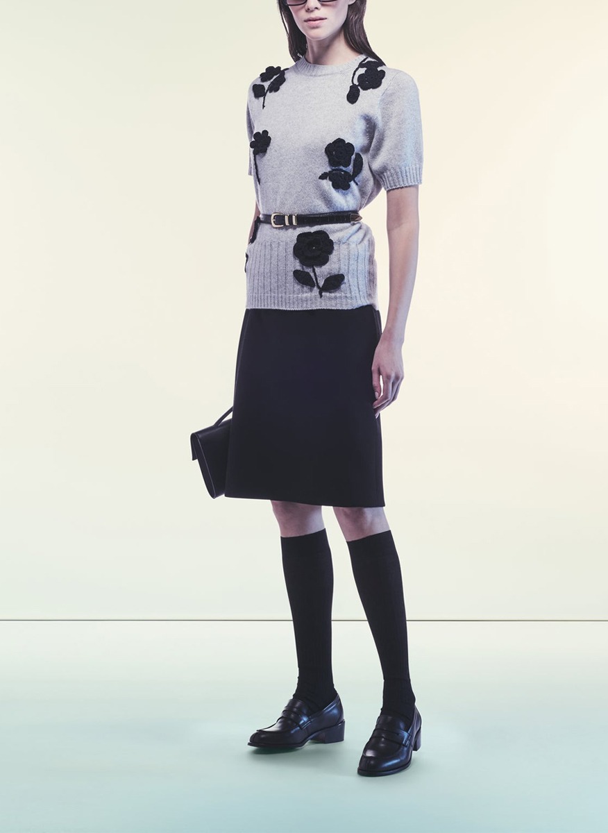 Liviana Conti short sleeve sweater with floral details