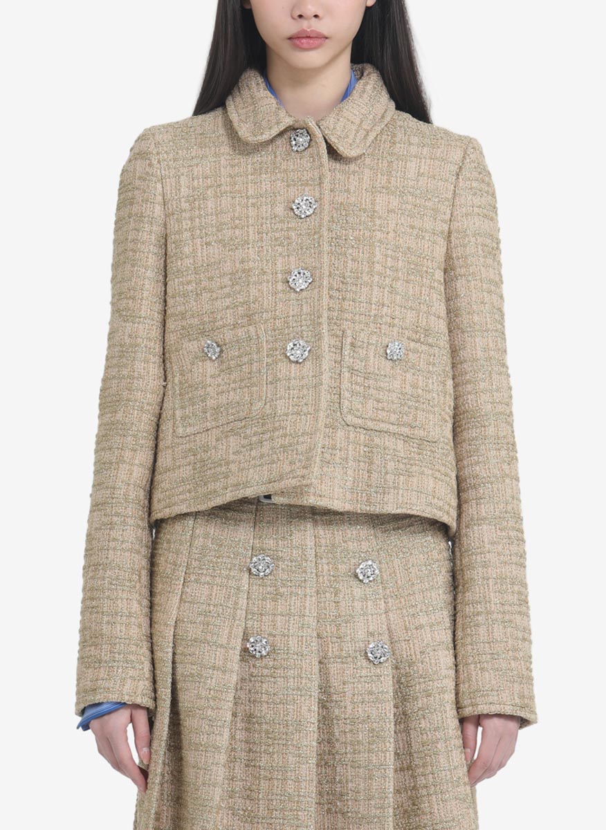 No21 short jacket with tweed effect
