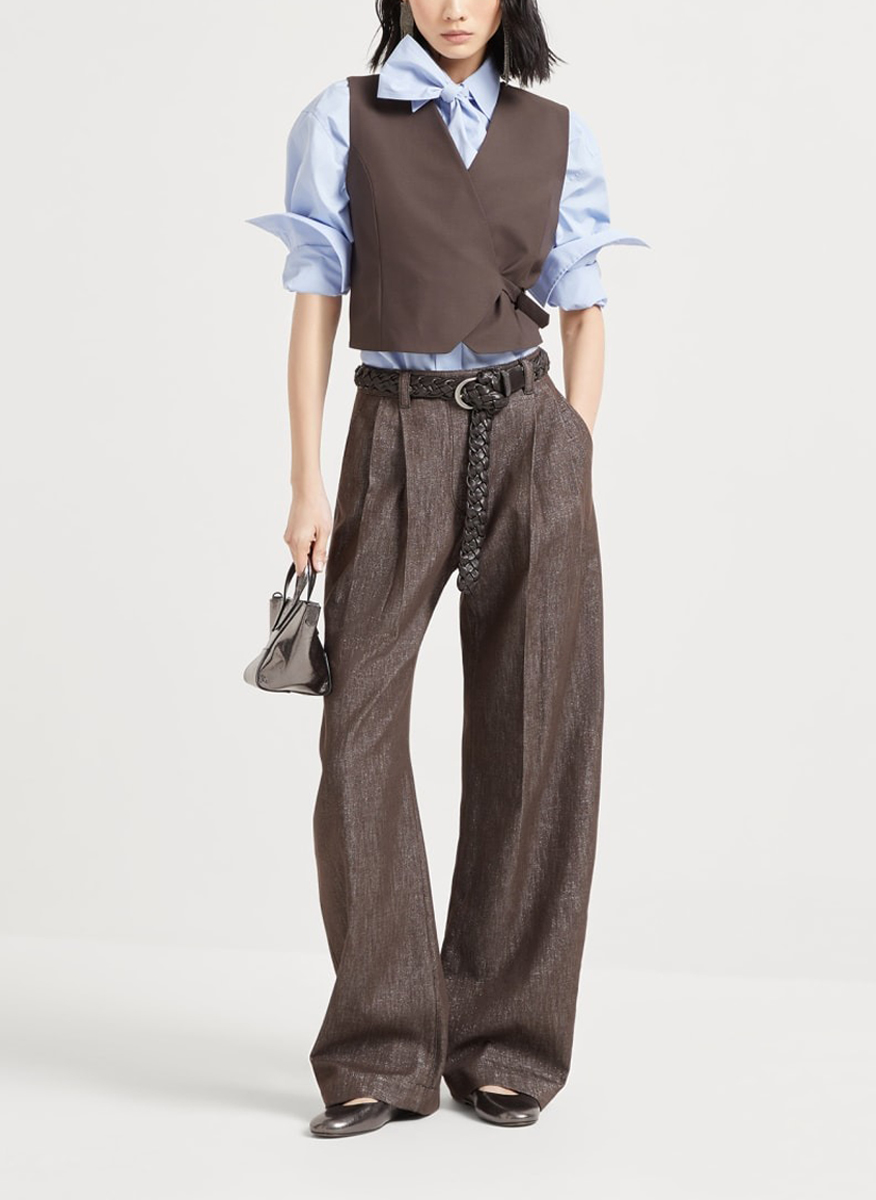 Панталон с басти 'Sparkling no-fade denim' Brunello Cucinelli