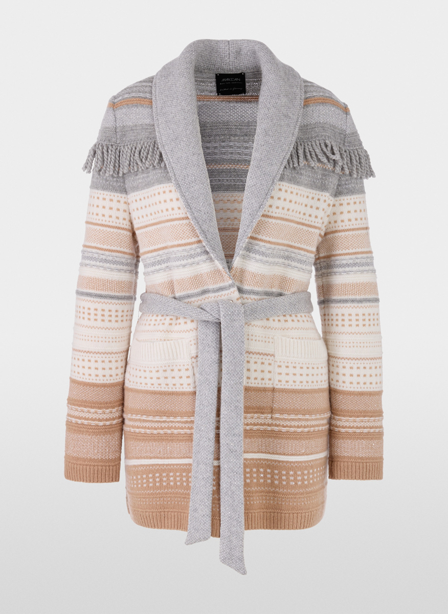 Жилетка от фина вълна и кашмир с ресни Marc Cain Additions
