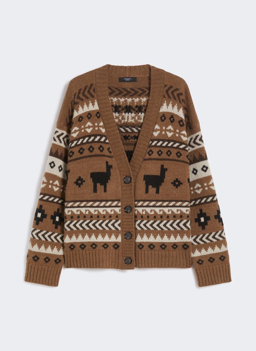 Жилетка от жакард с вълна и алпака Weekend Max Mara Ovatta