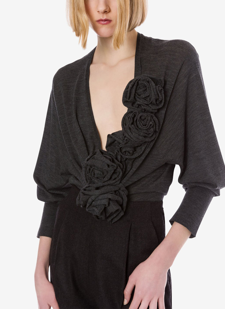 Пуловер с флорални елементи Alberta Ferretti