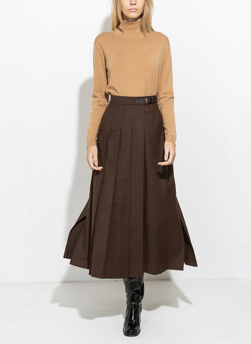 Плисирана пола 'Chocolate' с вълна Weekend Max Mara Fastoso