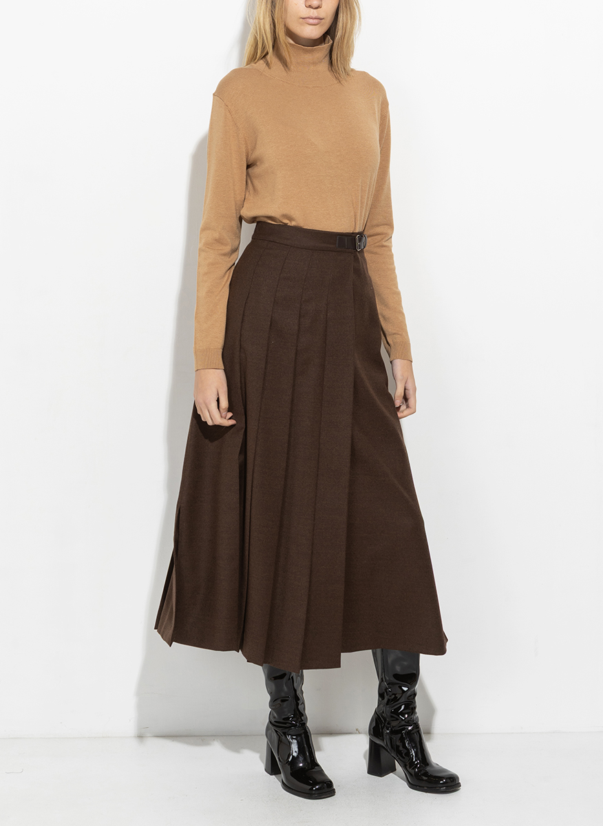 Плисирана пола 'Chocolate' с вълна Weekend Max Mara Fastoso