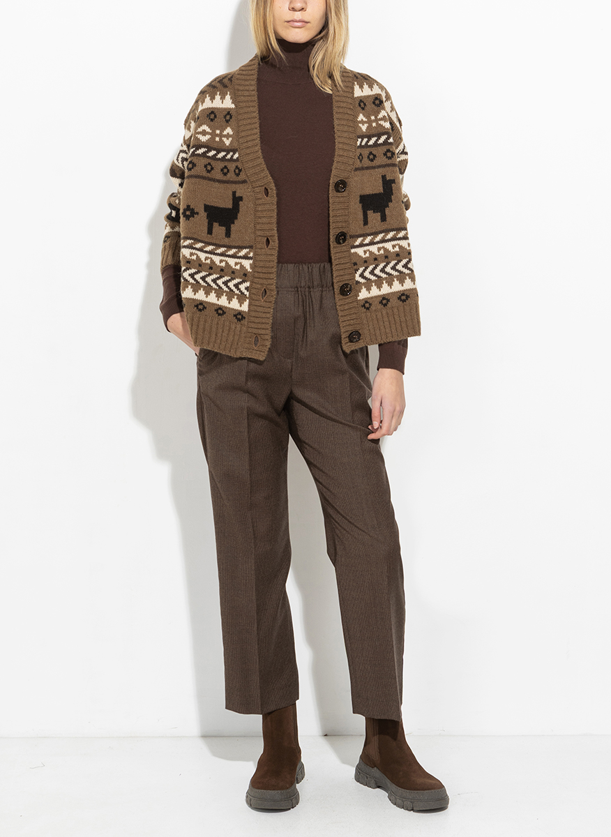 Жилетка от жакард с вълна и алпака Weekend Max Mara Ovatta