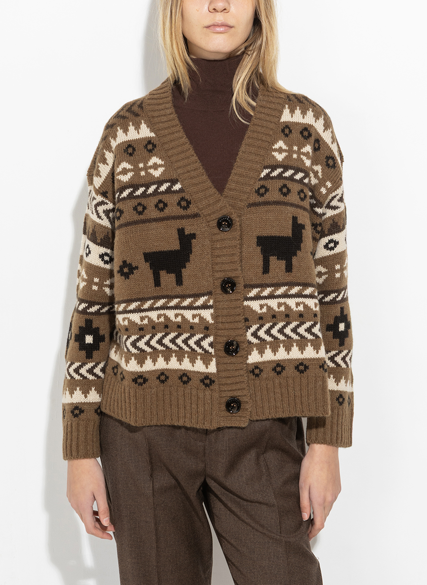 Жилетка от жакард с вълна и алпака Weekend Max Mara Ovatta