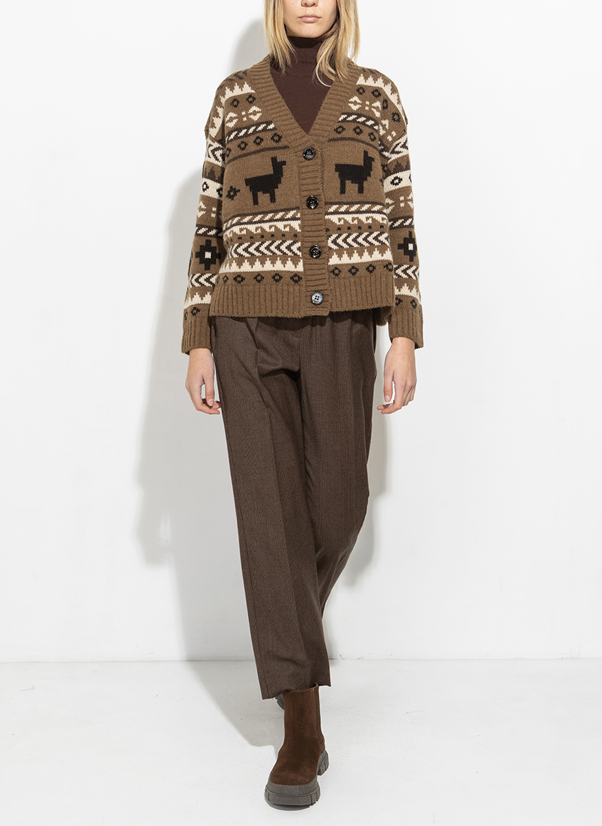 Жилетка от жакард с вълна и алпака Weekend Max Mara Ovatta