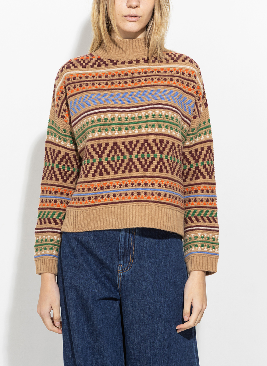 Пуловер с жакард мотив Weekend Max Mara Festoso