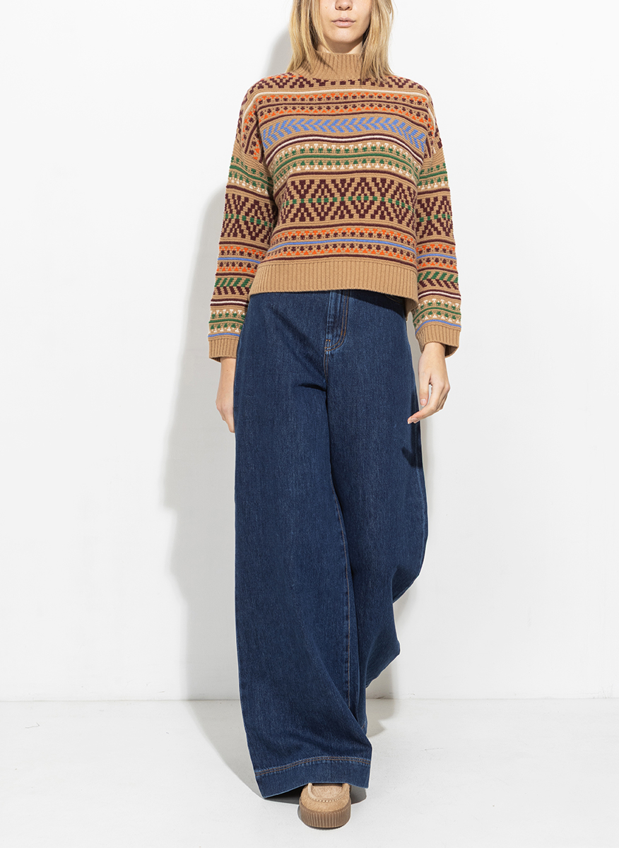 Пуловер с жакард мотив Weekend Max Mara Festoso
