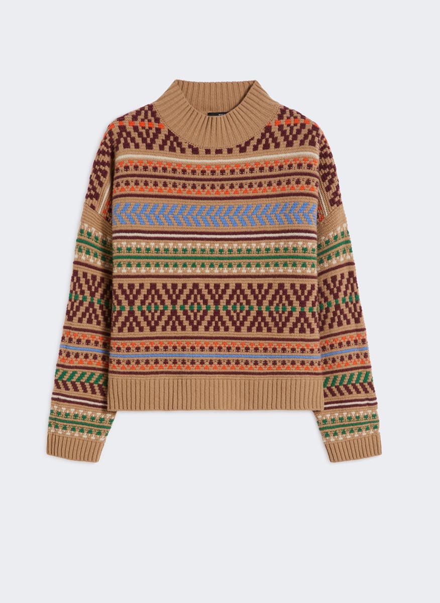 Пуловер с жакард мотив Weekend Max Mara Festoso