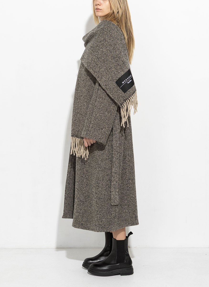 Weekend Max Mara Zenica tweed jacket with scarf