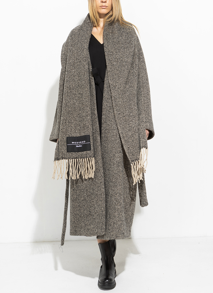Weekend Max Mara Zenica tweed jacket with scarf
