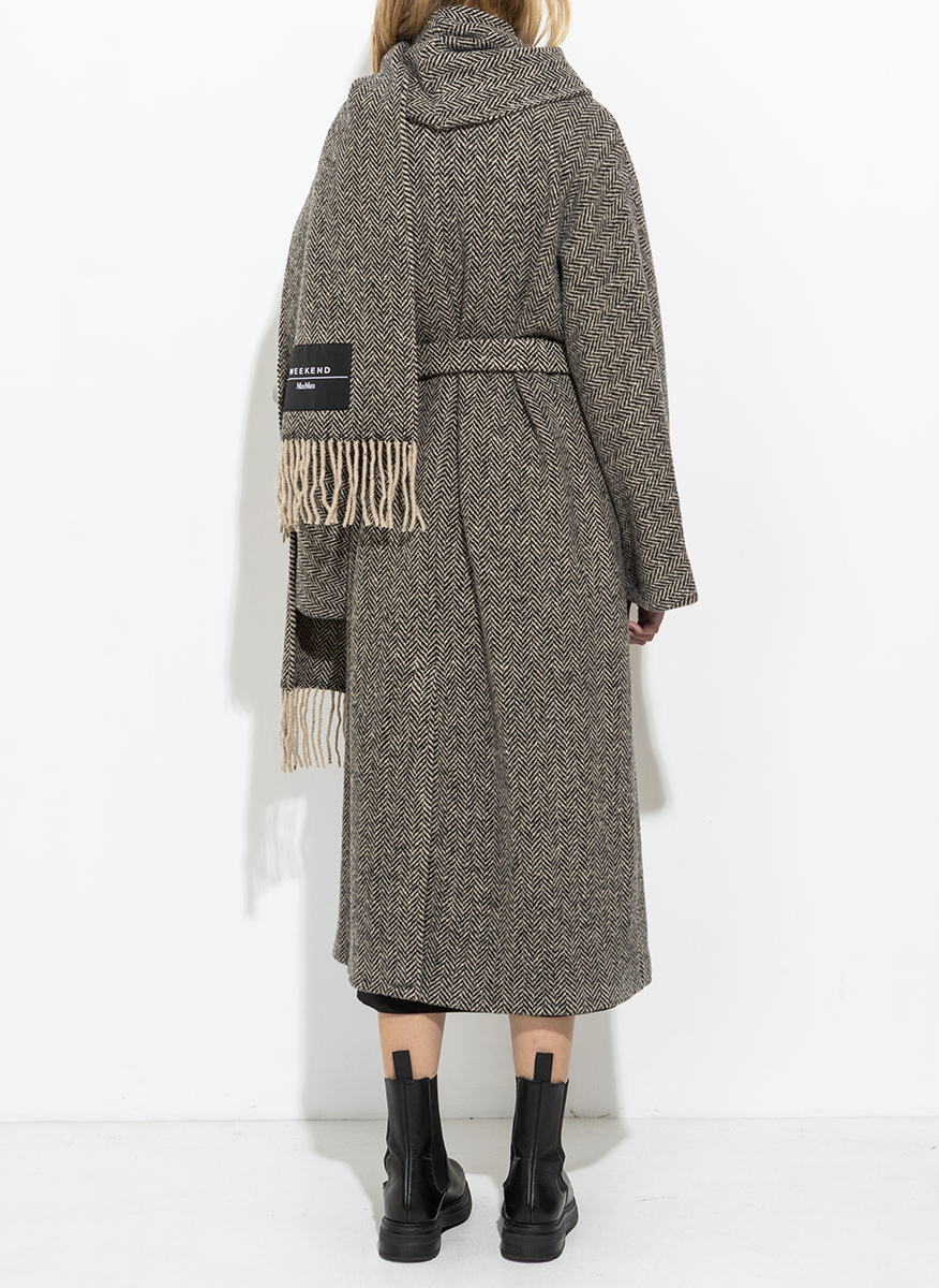 Weekend Max Mara Zenica tweed jacket with scarf