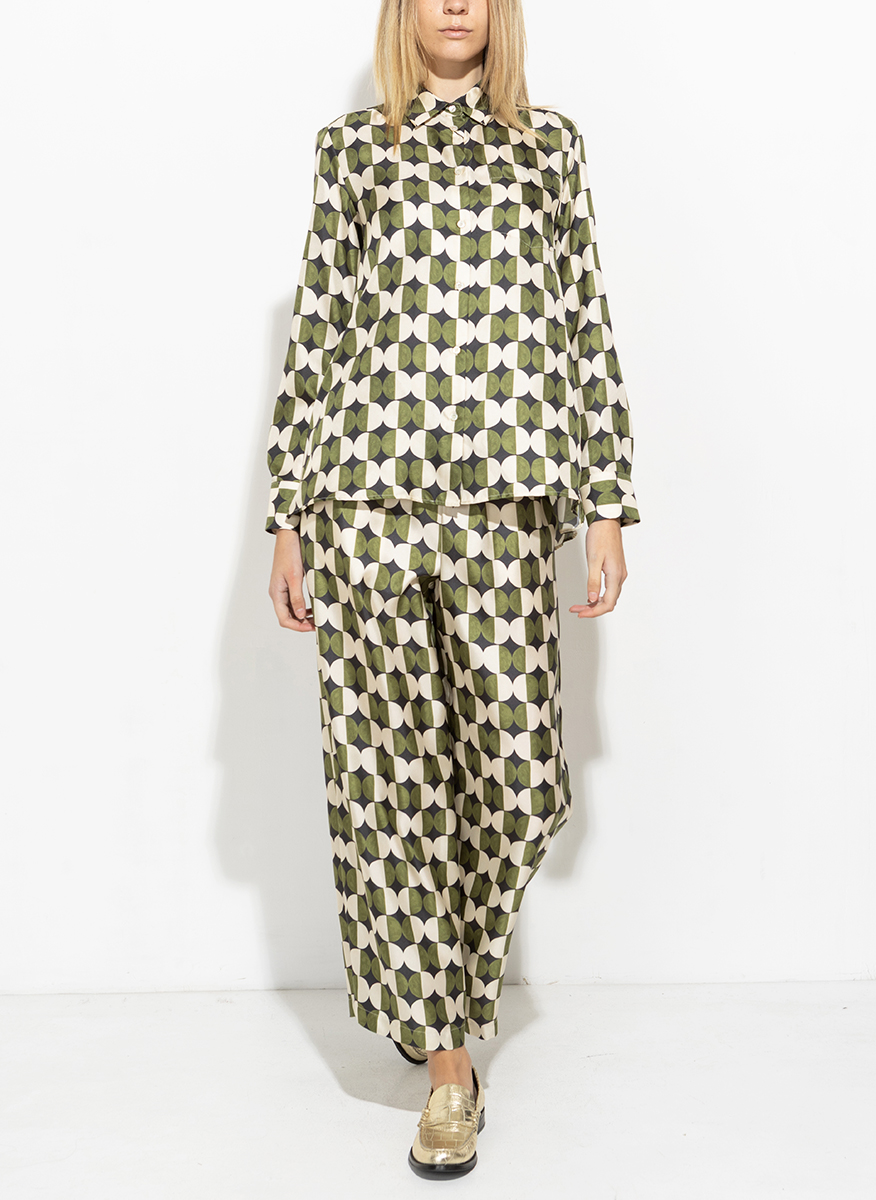 Копринен панталон със скъсена дължина Weekend Max Mara Fibbia