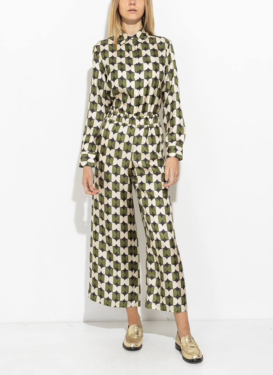 Копринен панталон със скъсена дължина Weekend Max Mara Fibbia