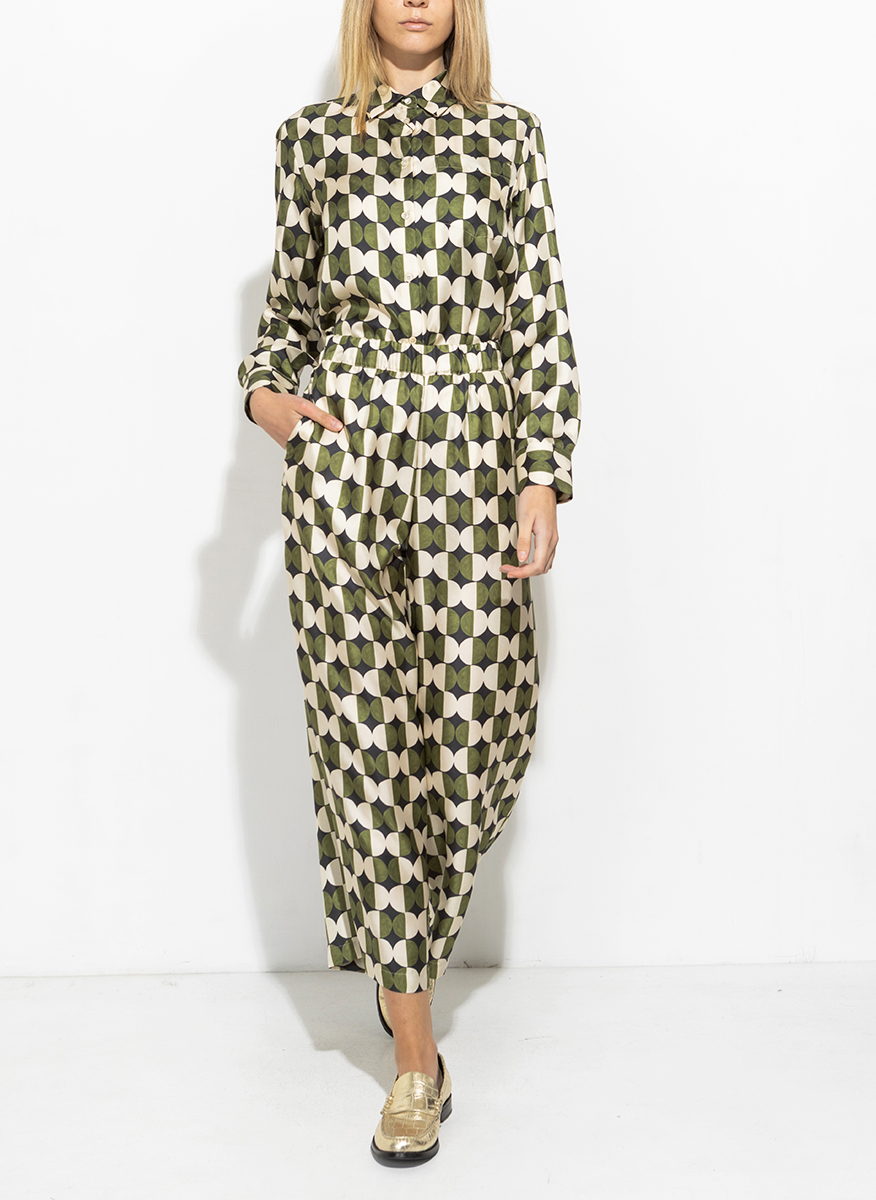 Копринен панталон със скъсена дължина Weekend Max Mara Fibbia