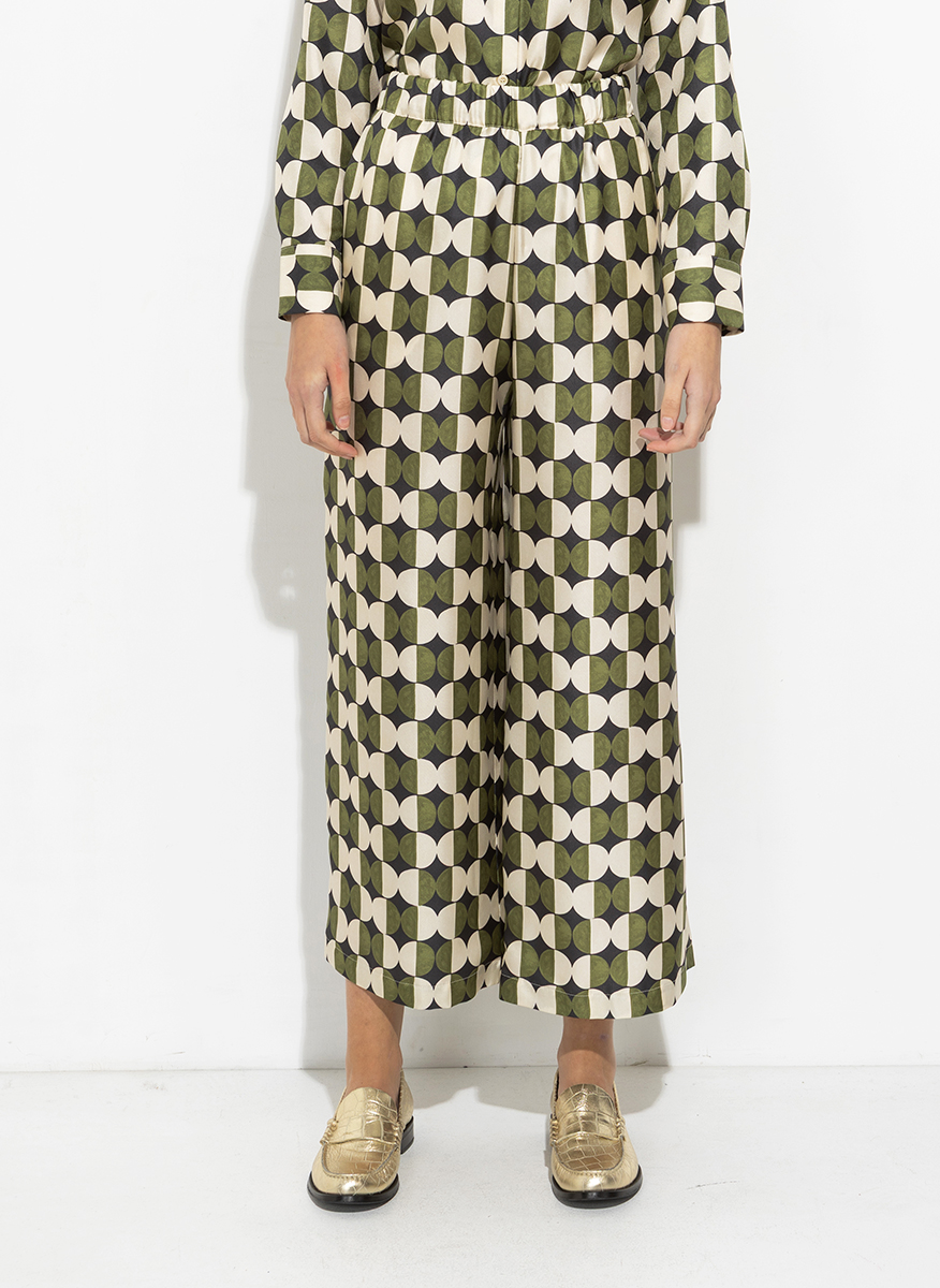 Копринен панталон със скъсена дължина Weekend Max Mara Fibbia