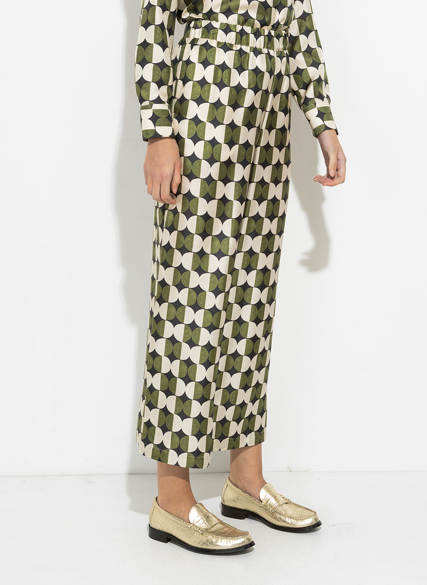 Копринен панталон със скъсена дължина Weekend Max Mara Fibbia