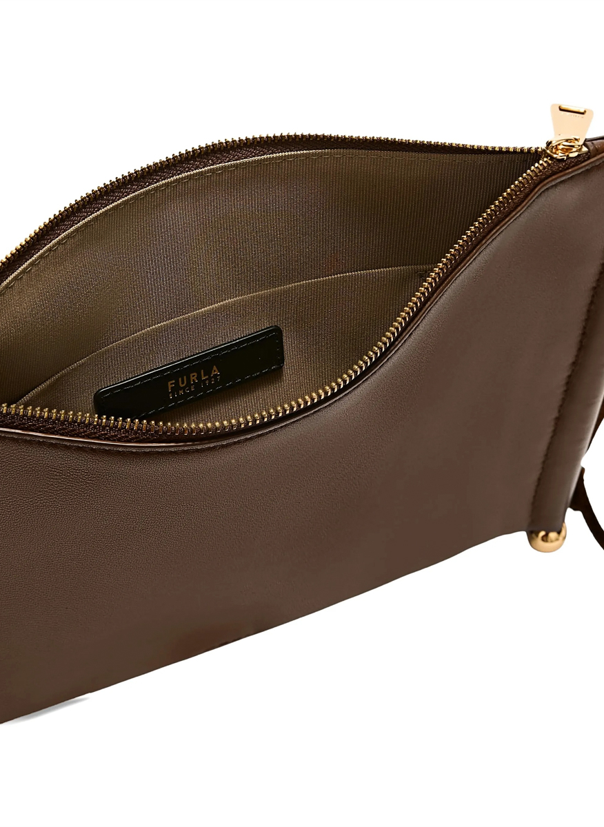 Мини кожена чанта Furla Sfera Soft Toni Espresso