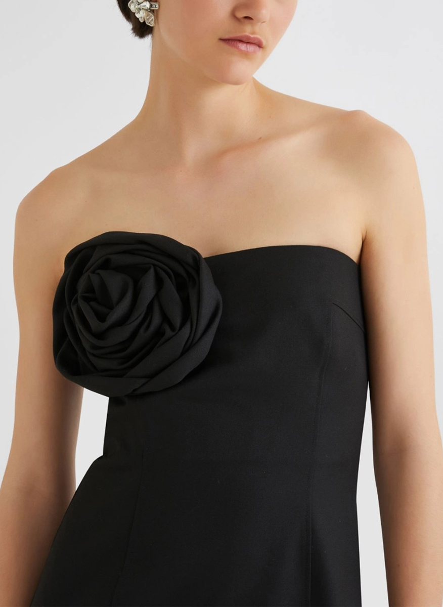 Marella Domez rose-adorned dress