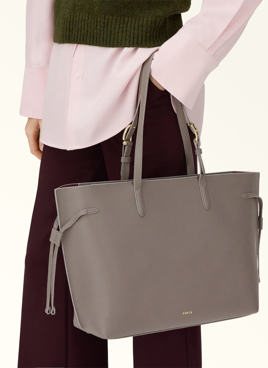Кожена 'Tote' чанта Furla Ava Urban Gray Ciiegia L
