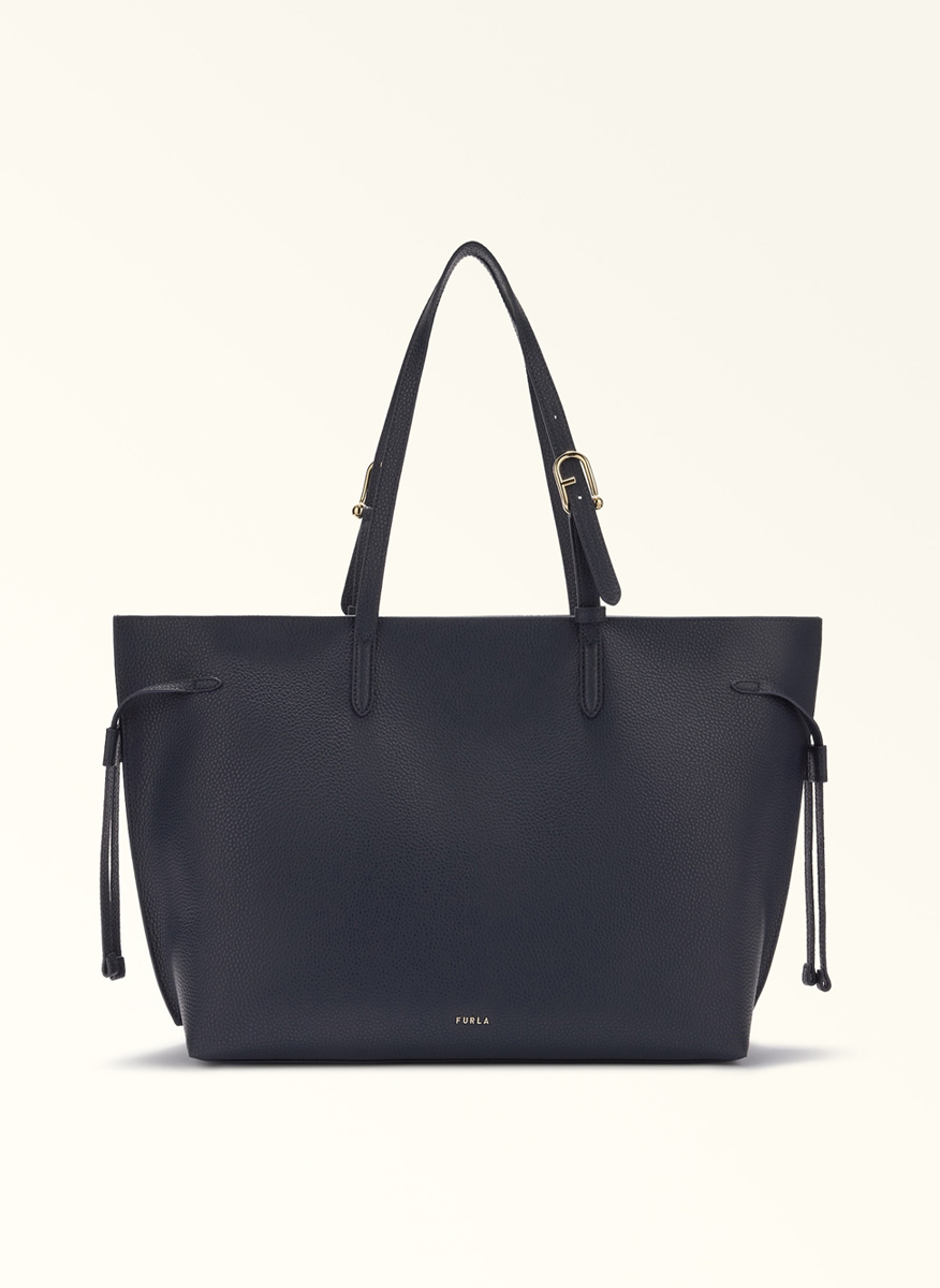 Кожена 'Tote' чанта Furla Ava Ink Blue Ink Blue L