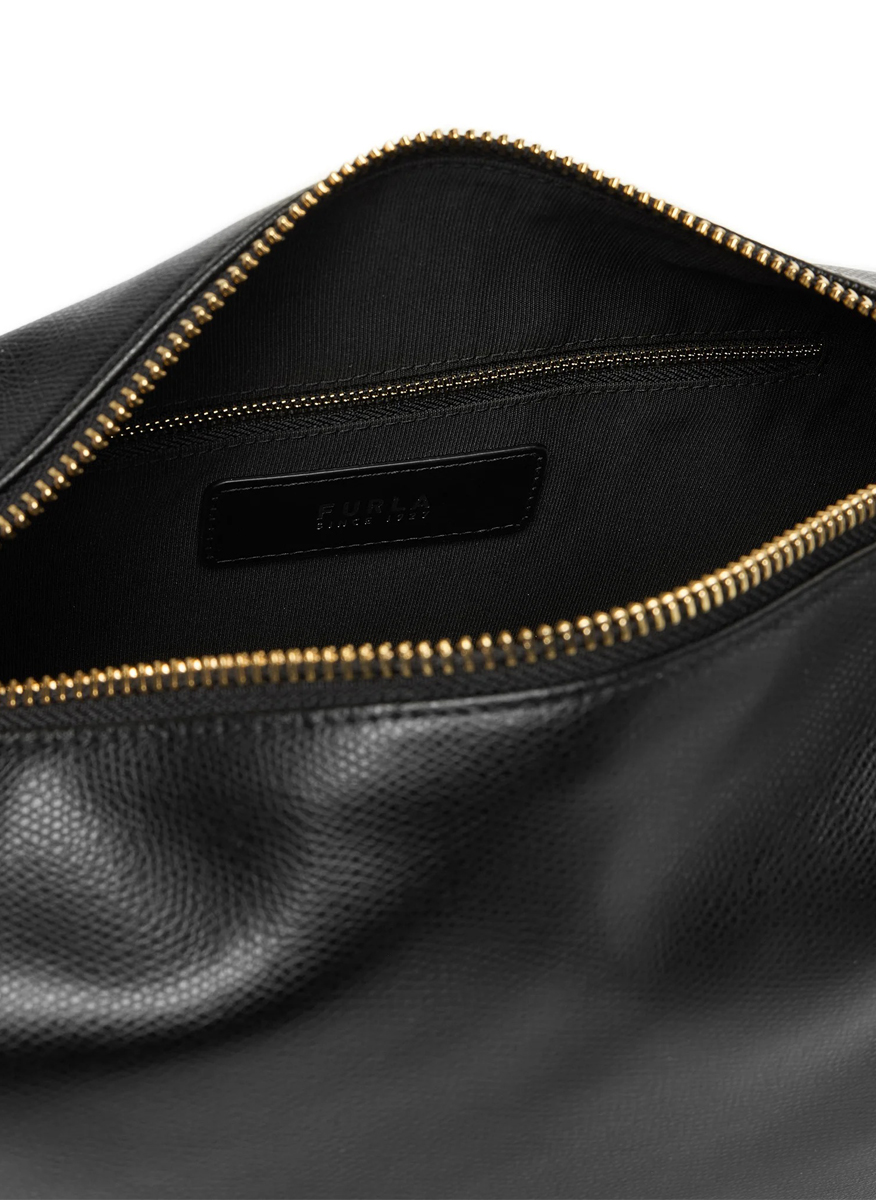 Кожена чанта Furla Tonie Nero M