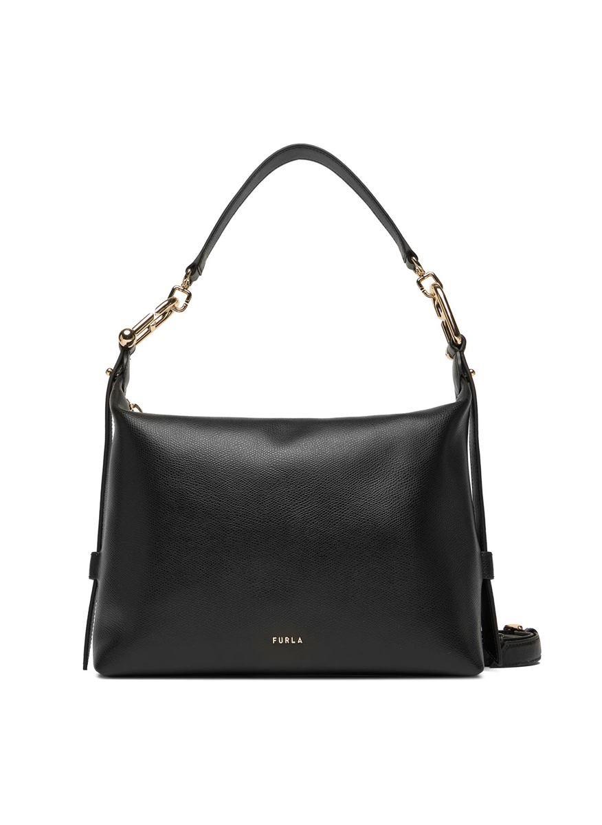 Кожена чанта Furla Tonie Nero M