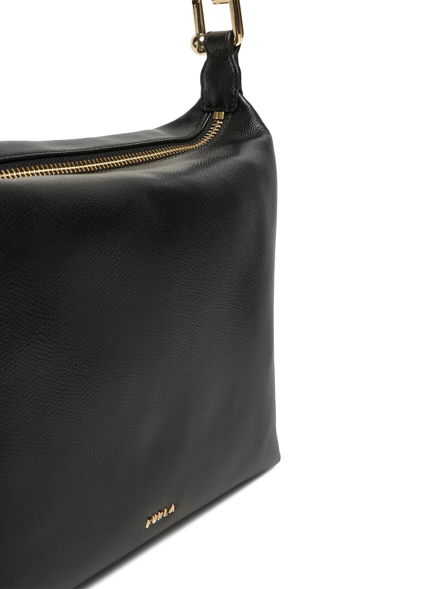 Кожена чанта Furla Tonie Nero M