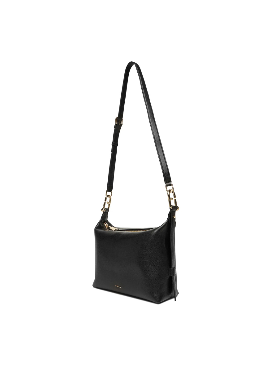 Кожена чанта Furla Tonie Nero M