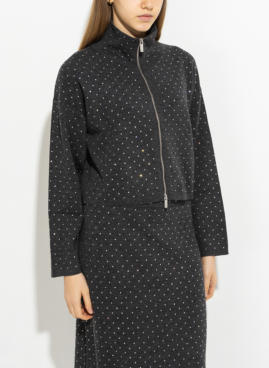 Marella Afide1 Knit cardigan with crystals