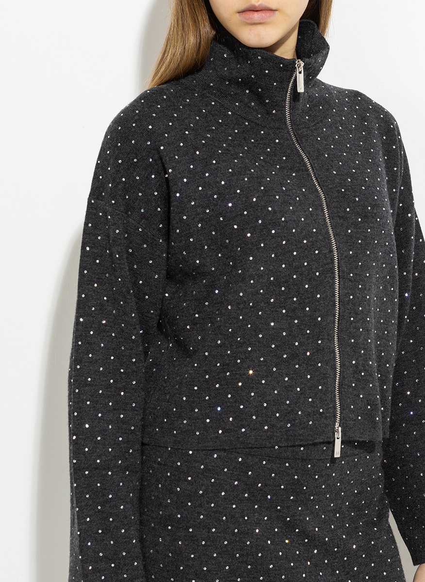 Marella Afide1 Knit cardigan with crystals