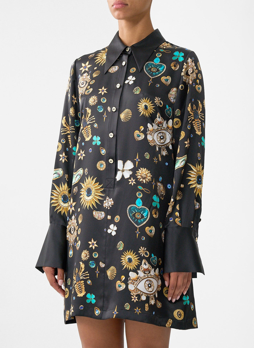 Camilla `Amulets And Alchemy` Mini shirt dress