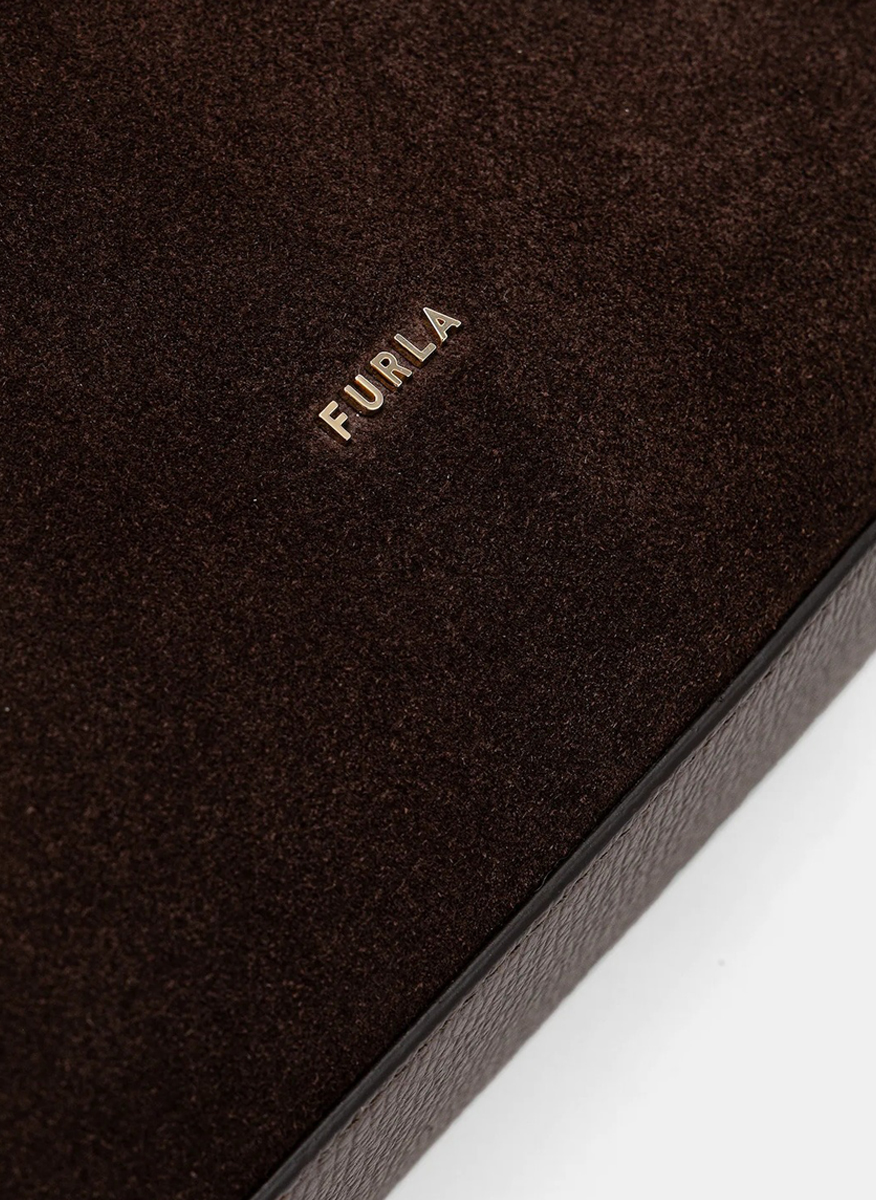 Велурена чанта Furla Lara Тoni Espresso