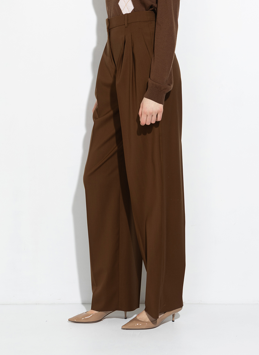 Панталон от фина вълна с колан Max Mara Studio Mstbacio