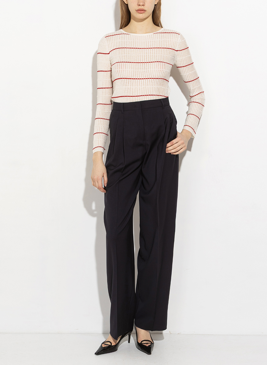 Панталон от фина вълна с колан Max Mara Studio Mstbacio